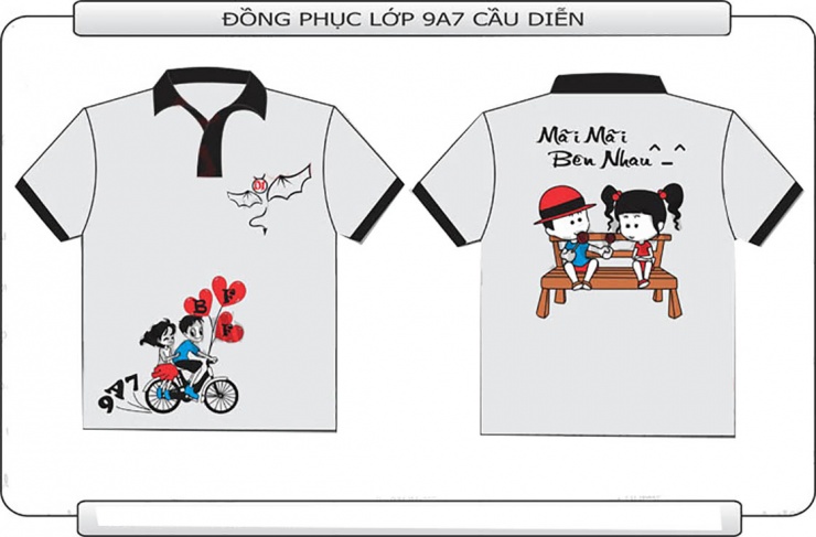 Mẫu áo đồng phục lớp 9A7 THCS Cầu Diễn Hà Nội u2478