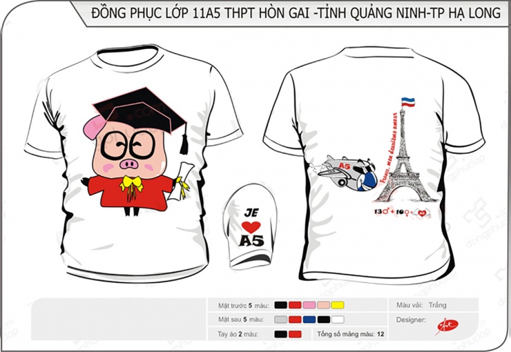 Mẫu áo đồng phục lớp 11A5 THPT Hòn Gai Quảng Ninh u2118
