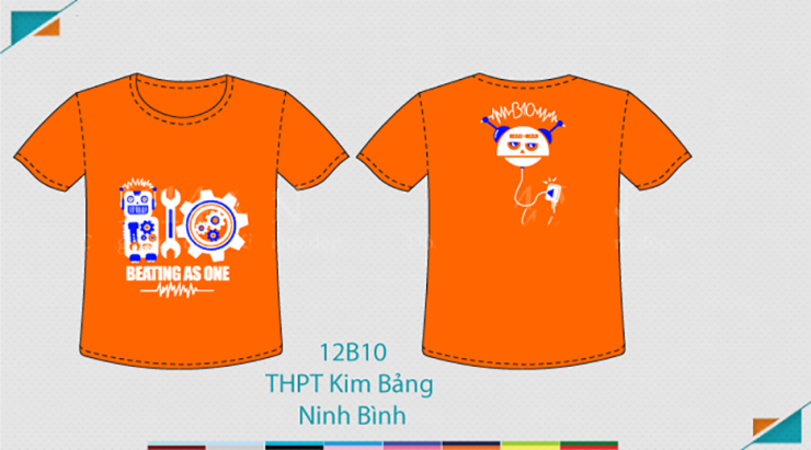 Mẫu áo lớp 12B10 trường THPT Kim Bảng Ninh Bình