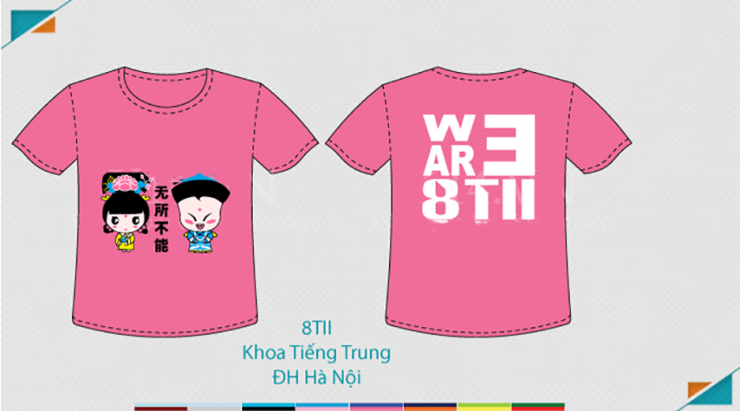 Mẫu áo lớp 8TII Khoa Tiếng Trung Đại Học Hà Nội