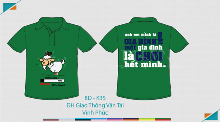 Mẫu áo lớp 8D-K35 trường Đại Học Giao Thông Vận Tải Vĩnh Phúc