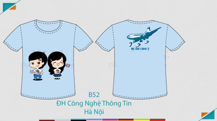 Mẫu áo lớp B52 ĐH Công Nghệ Thông Tin Hà Nội