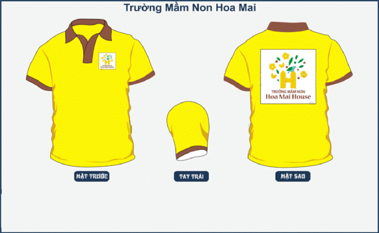Mẫu áo đồng phục trường mầm non Hoa Mai Hà Nội u2877