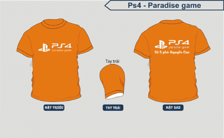 Mẫu áo đồng phục PS4 Paradise game Hà Nội u2878