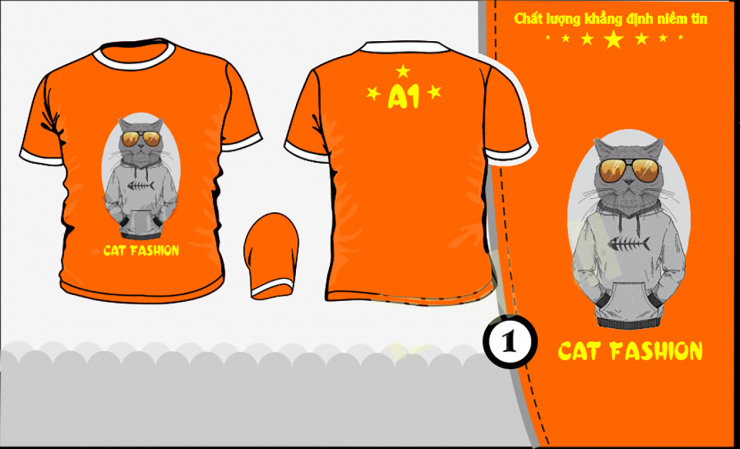 Mẫu áo đồng phục đẹp Cat Fashion lớp 10A1 THPT Trần Văn Cao Bình Thuận u2432