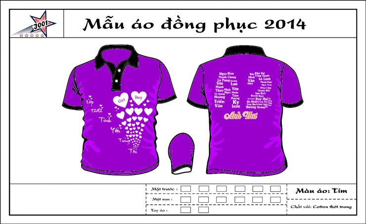 Mẫu áo đồng phục lớp 12A2 trường THPT Nguyễn Thị Minh Khai Hà Nội U1294