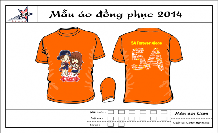 Mẫu áo đồng phục lớp 5A trường THCS Ba Đình Hà Nội u1295