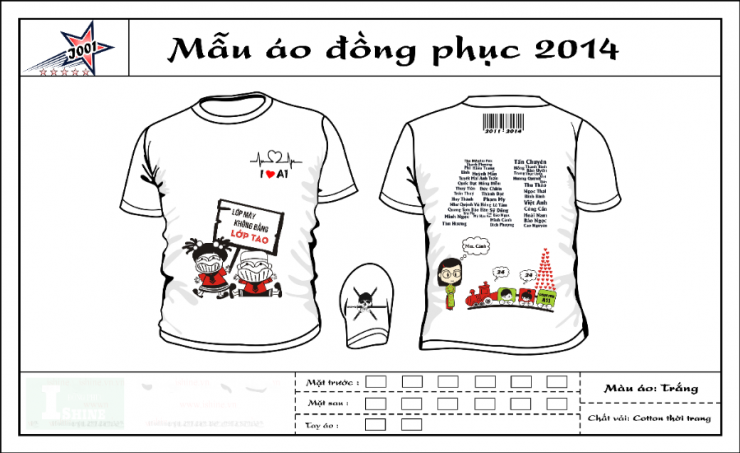 Mẫu áo đồng phục lớp A1 trường THPT Ngô Quyền Hà Nội u1304