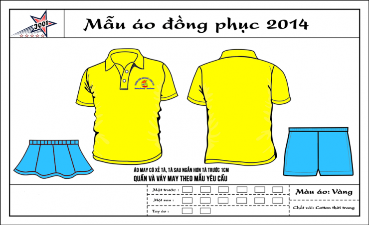 Mẫu áo đồng phục trường mầm non Dịch Vọng Hà Nội U1367