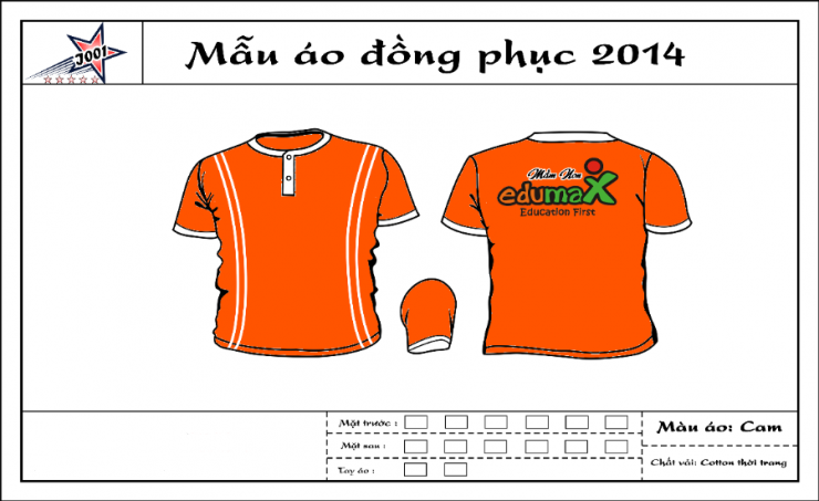 Mẫu áo đồng phục 2 trường mầm non edumax Hà Nội u1371