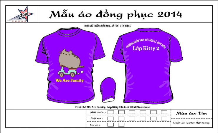 Mẫu áo đồng phục lớp Kitty 2 trường mầm non tư thục Lê Qúy Đôn Hà Nội u1375